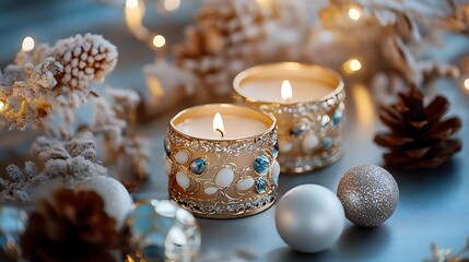 Decorative holiday sticker sheet with festive motifs