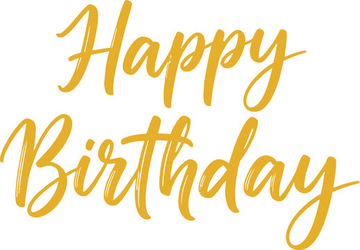 Golden happy birthday text silhouette design