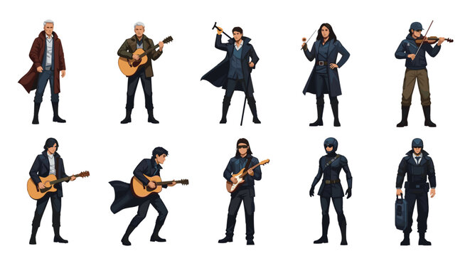 Diverse group of musicians and performers showcasing unique styles and instruments