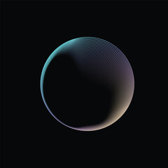 abstract circles lines wavy in round, gradient curved waves 