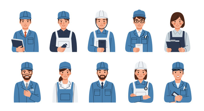 Diverse team of construction workers and engineers in uniform ready for any project