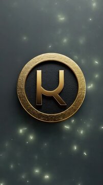 A single golden letter R sits on a black background, providing high contrast and visual interest