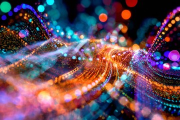 Digital revolution: high-speed information exchange. Human partn