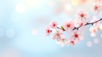 Fototapeta premium 41.Cherry Blossoms Branch with Mount Fuji Background