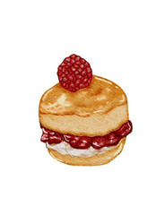 Watercolor Victoria sponge cake