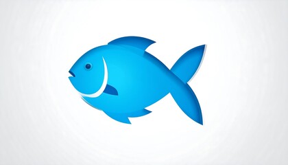 Blue Fish Illustration - A Simple and Clean Aquatic Design.