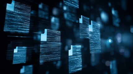 Digital folders symbolize organized ecm and asset management.