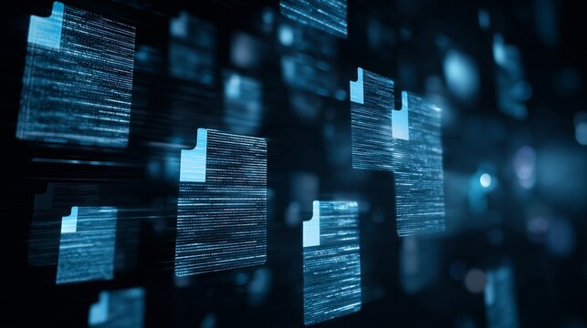 Digital folders symbolize organized ecm and asset management.