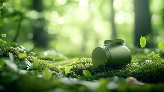 73.A serene woodland trail covered in soft moss and fallen leaves, leading deeper into the untouched wilderness of a Croatian forest, surrounded by lush greenery.