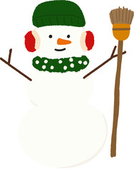 빗자루 든 눈사람