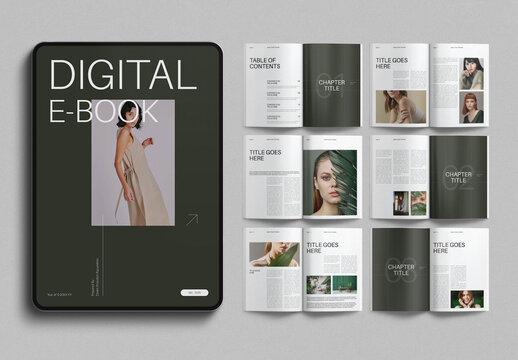 Digital Ebook Template Design Layout