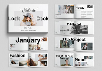 Editorial Lookbook Template Design Layout Landscape