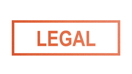 Fototapeta premium LEGAL. stamp with rough texture, rectangular frame.