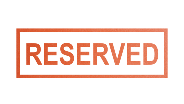 RESERVED. stamp with rough texture, rectangular frame.