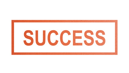 SUCCESS. stamp with rough texture, rectangular frame.