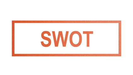 SWOT. stamp with rough texture, rectangular frame.