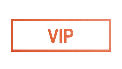 VIP. stamp with rough texture, rectangular frame.