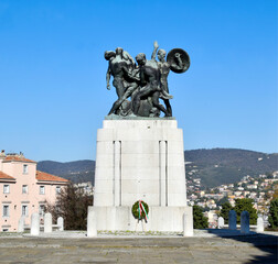 View of the Warrior Monument in Trieste, Italy