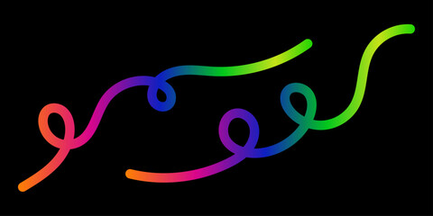 Colorful Gradient Swirls on Black Background Modern Abstract Design Elements