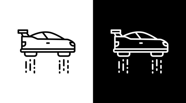 Hovercar Icon Set Multiple Style Collection