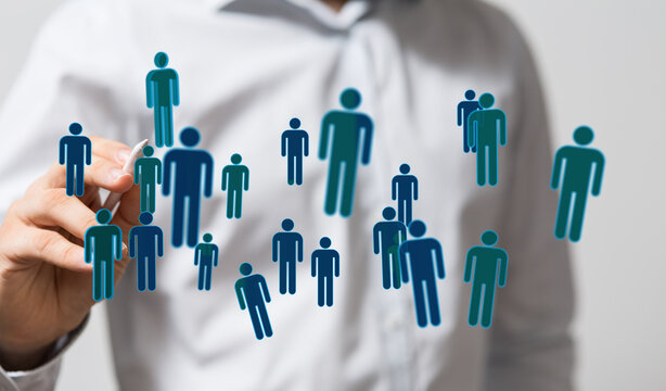 Abstract business concept, online networking, digital connections, social interaction and teamwork. Networking