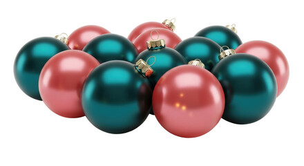 Isolated collection of Christmas ornaments for festive holiday decorations and designs