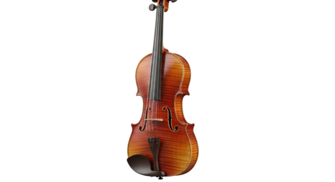 Isolated Violin Instrument in Natural Light, Musical Stringed Instrument Sound Acoustics