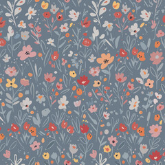 Red Poppy Floral Seamless Pattern Design