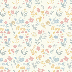 Seamless floral pattern vector illustration design with vintage texture