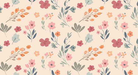 Flower pattern, ditsy floral seamless pattern. Small little flower background. Repeat pattern