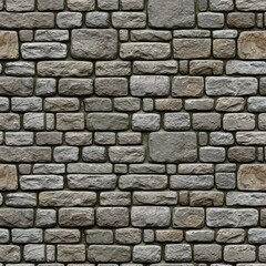 Architectural background showing a detailed seamless pattern of a natural fieldstone wall with rugged masonry and texture