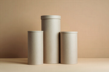 minimalist design featuring elegant packaging made from kraft paper for organic products