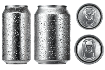 a can of soda with water droplets on it