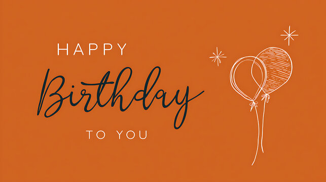 Minimalist birthday greeting with balloons and stars card - Powered by Adobe