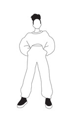 Line art illustration portrait - SVG character 