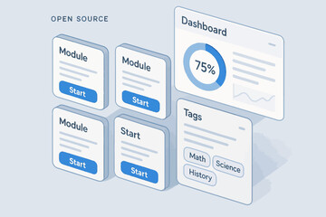 Open source dashboard with modules and tags interface