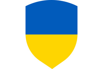 Ukrainian flag on shield icon vector