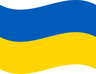 Horizontal wavy Ukraine flag symbol