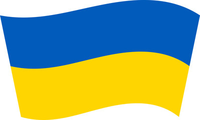 Left-tilted waving Ukraine flag vector