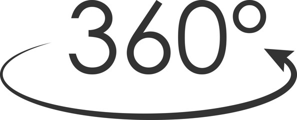 360 degree icon with curved arrow base
