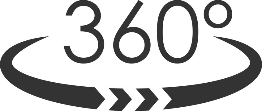 360 degree view rotation arrow icon