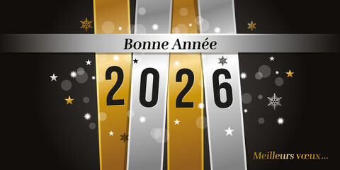 Obraz premium 2026 Bonne année or bandes