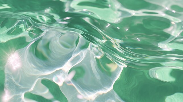 Clear turquoise water with gentle ripples reflecting sunlight in a serene environment - Powered by Adobe