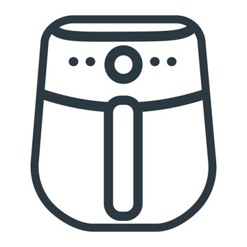 Minimalist modern air fryer kitchen icon.