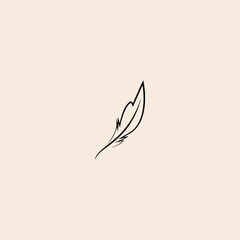 Feather icon flat vector design.