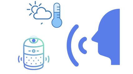 Animated illustration of smart home devices, home appliances that use modern wireless technology. - Powered by Adobe
