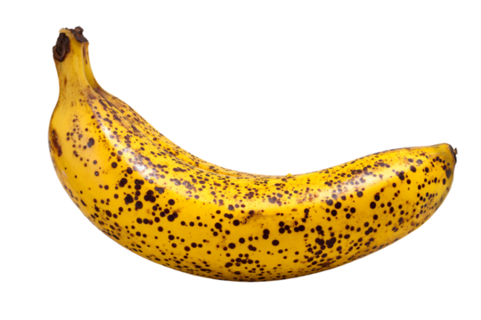 a ripe banana with spots on it - Powered by Adobe