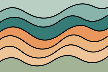 Abstract wavy lines in muted earth tones create a calming organic pattern