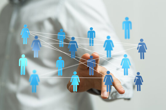 Concept of global communication, business and social media. Digital teamwork, community, people connected to ea - Powered by Adobe