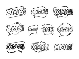 Fototapeta premium OMG! Expression Outline Graphics